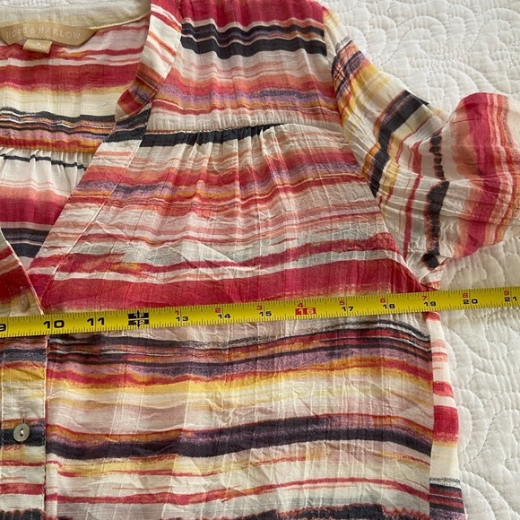 Hope & Harlow Striped Blouse Boho, Resort, Classic Chic, Light Whimsygoth - Picture 7 of 8